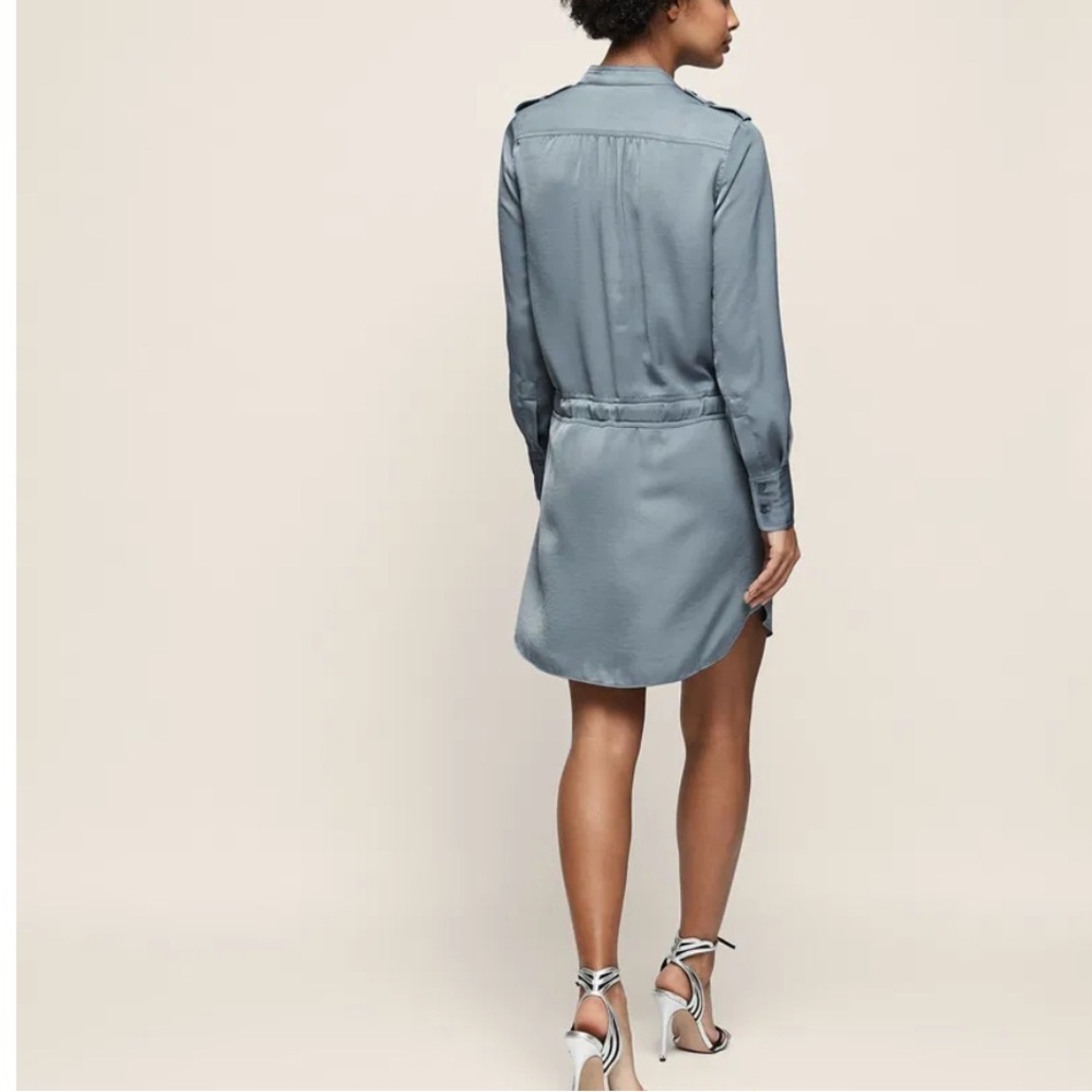 Reiss Eleanor Satin Shirt Dress Size 2 - Picture 6 of 14
